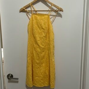 Hollister Yellow Sleeveless Halter Mini Dress